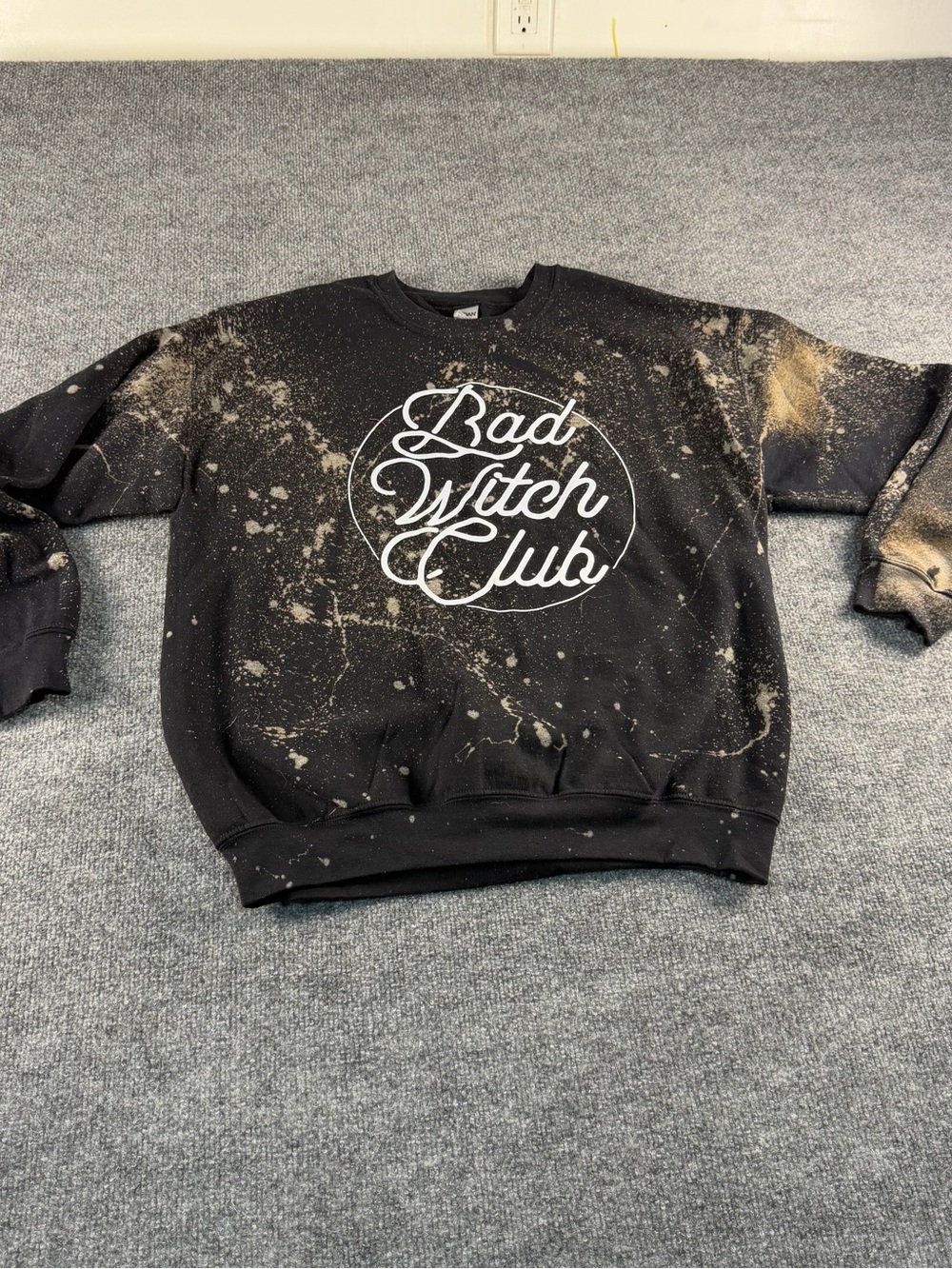 Bad Witch Club Custom Bleach Splatter Sweatshirt L